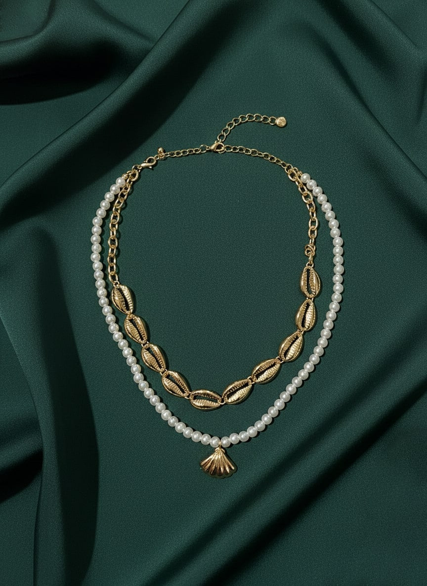 Classic Beads &amp; Stone Layered Mala Chain