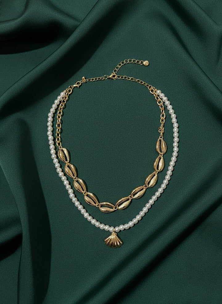 Classic Beads &amp; Stone Layered Mala Chain
