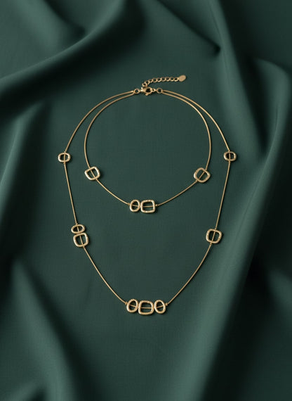 Beautiful Korean Style Double Layered Necklace