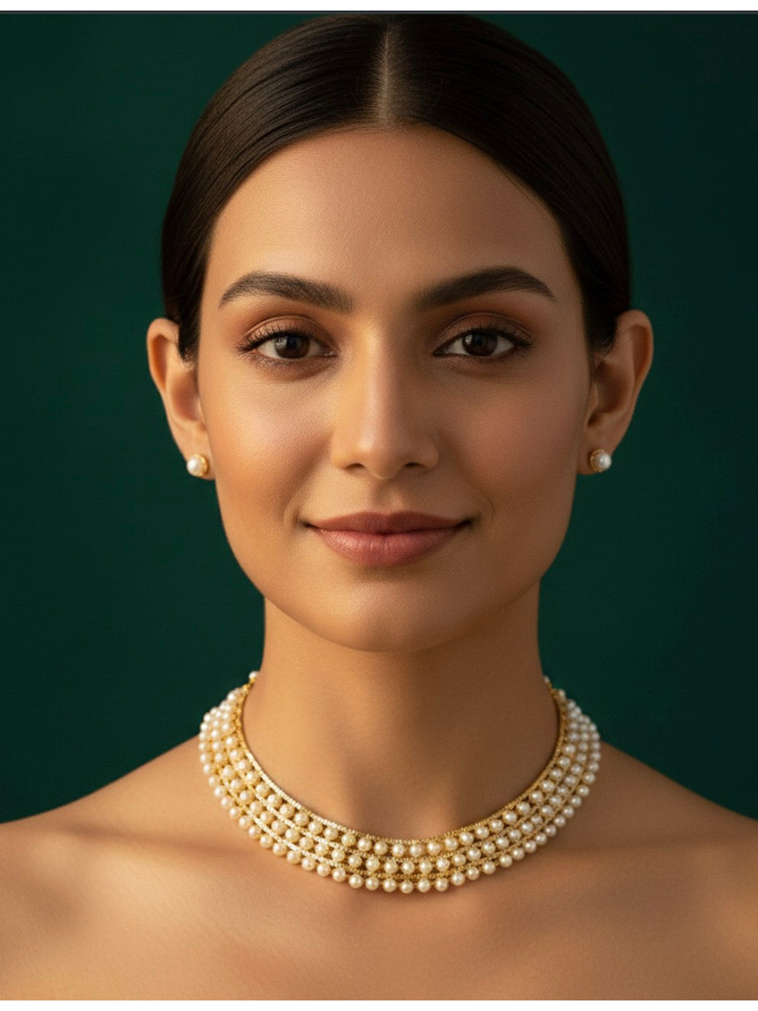 Beautiful Pearls Statement Chokar set With Studs