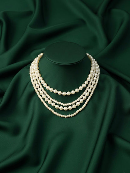 Pearls Mala Layered Statement Necklace