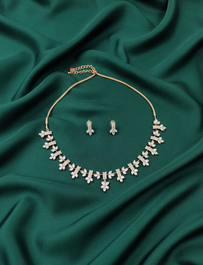 American Diamond Necklace With Earrings