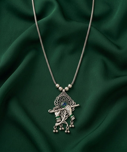 Silver Plated Antique Design Oxidized Necklace