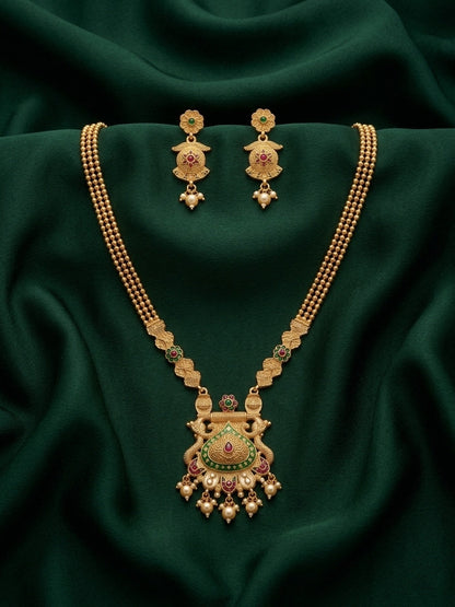 Gold Plated Treditional Necklace & Earrings