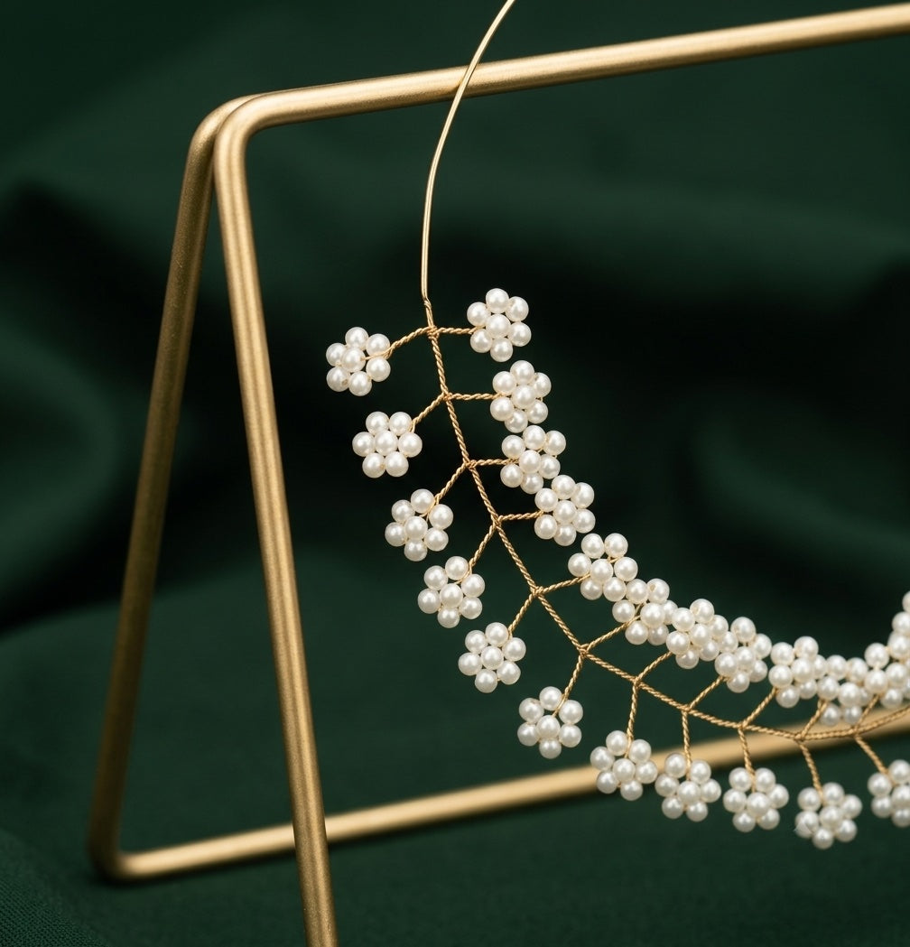Women Gold-Plated Pearls Beaded Necklace