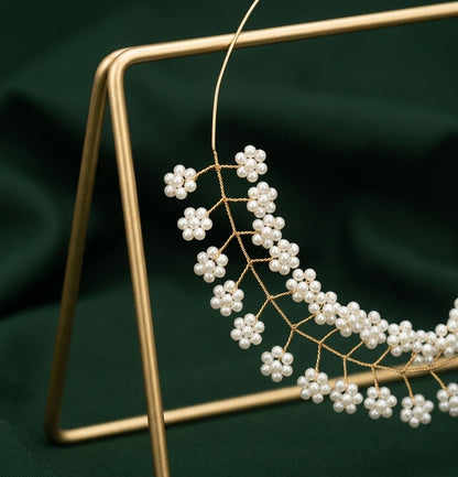 Women Gold-Plated Pearls Beaded Necklace