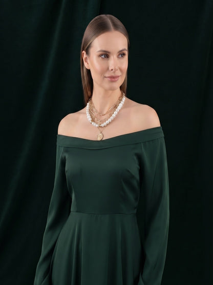 Gold-Toned Pearls & Chain Layered Necklace for Women