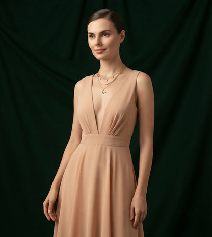 Gold-Toned Pearls & Chain Layered Necklace for Women