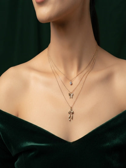 Gold-Toned Minimal Chain Layered Necklace for Women