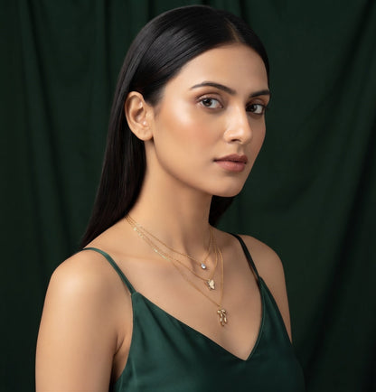 Gold-Toned Minimal Chain Layered Necklace for Women