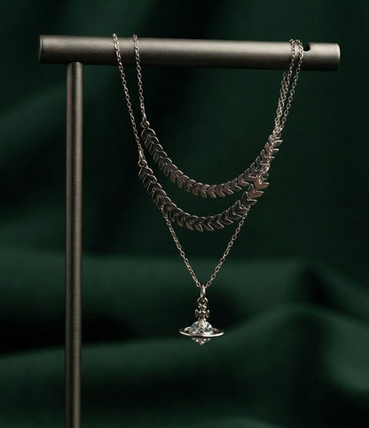 Rose Gold-Toned Layered Necklace for Women