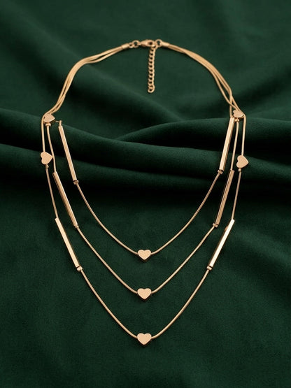 Gold-Toned Minimal Chain Layered Necklace for Women
