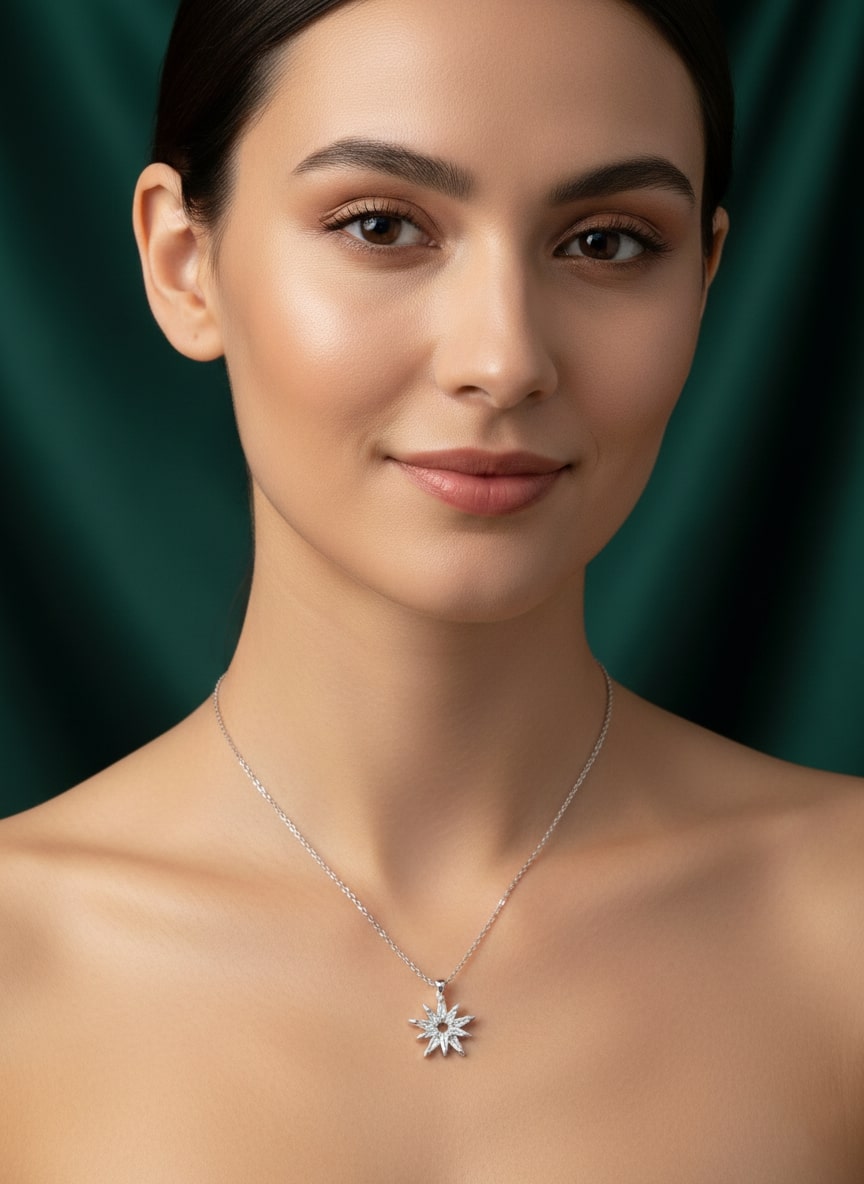 Classic Star Shaped Pandent With Chain