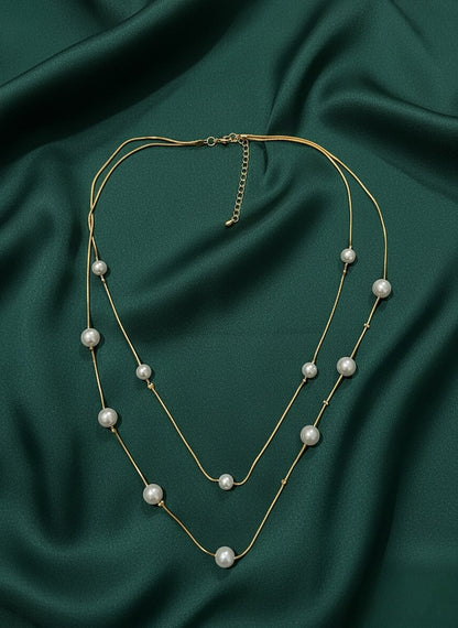 Trendy Pearls Layered Necklace