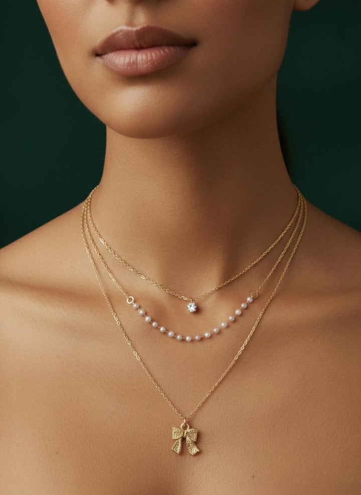Classic Beads &amp; Stone Layered Chain