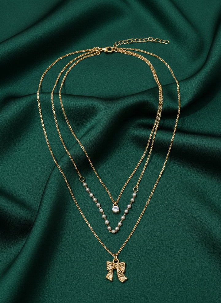 Classic Beads &amp; Stone Layered Chain