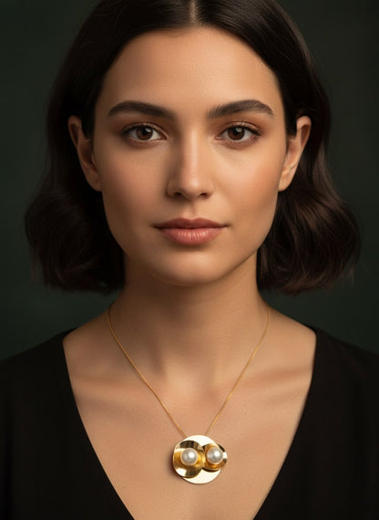 Trendy Pearls Pendant With Chain