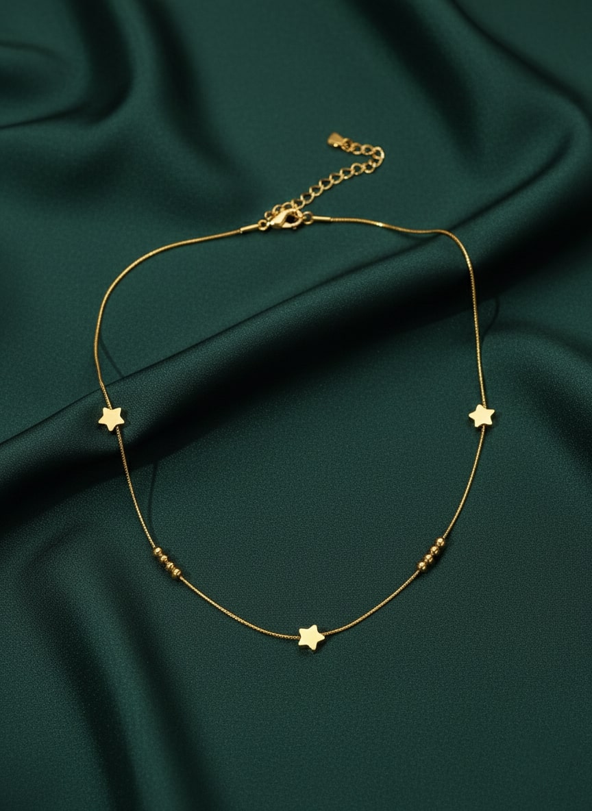 Fancy Beads &amp; Stars Minimal Chain