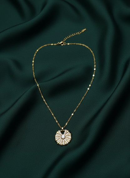 Antique Ad Stone Round Shaped Pandent Chain