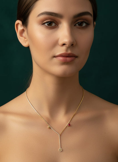 Trendy Minimal American Diamond Necklace