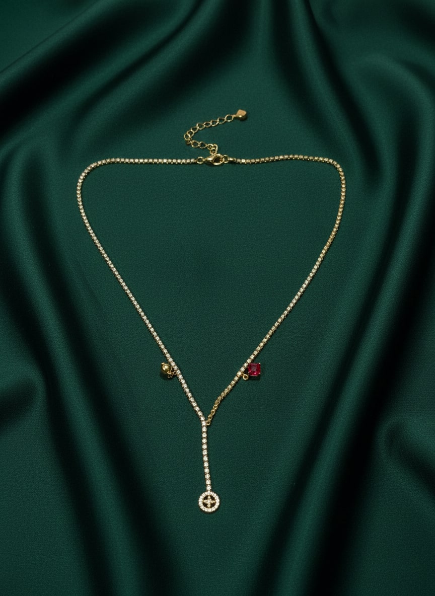 Trendy Minimal American Diamond Necklace