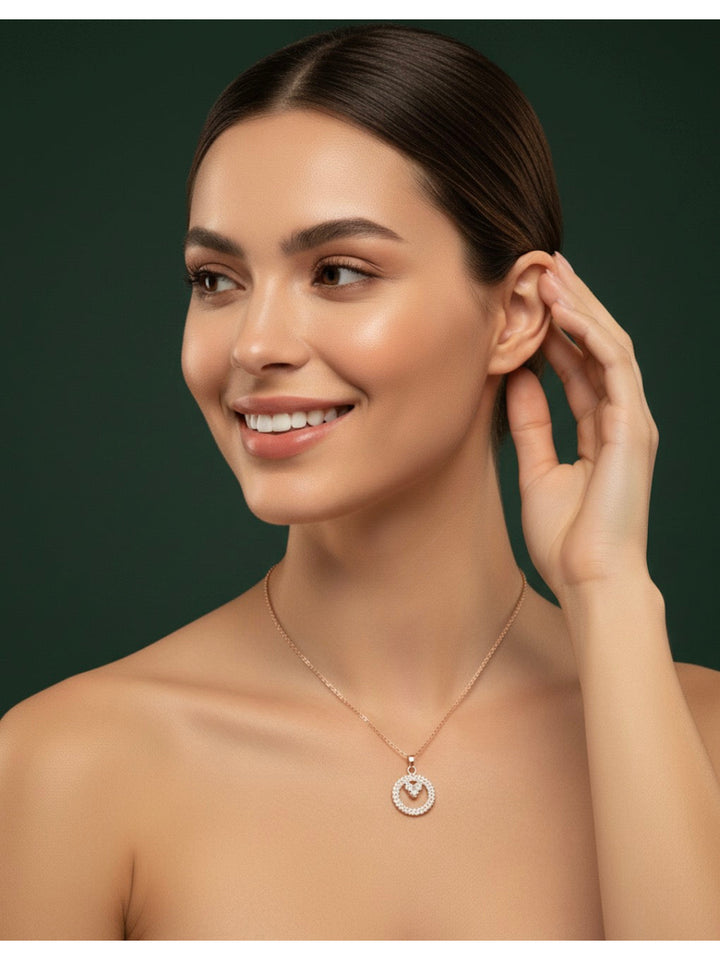 Rose Gold Chain With Beautiful Diamond Pandent