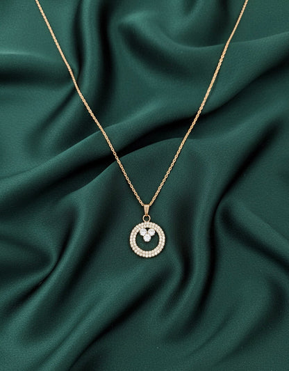Rose Gold Chain With Beautiful Diamond Pandent