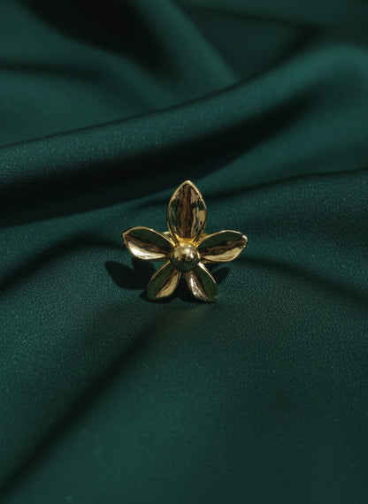 Beautiful Fancy Ring With Texture Flower