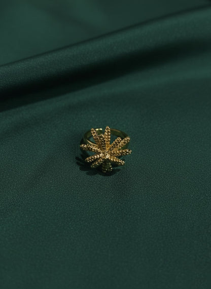 Beautiful Fancy Ring With Texture Flower