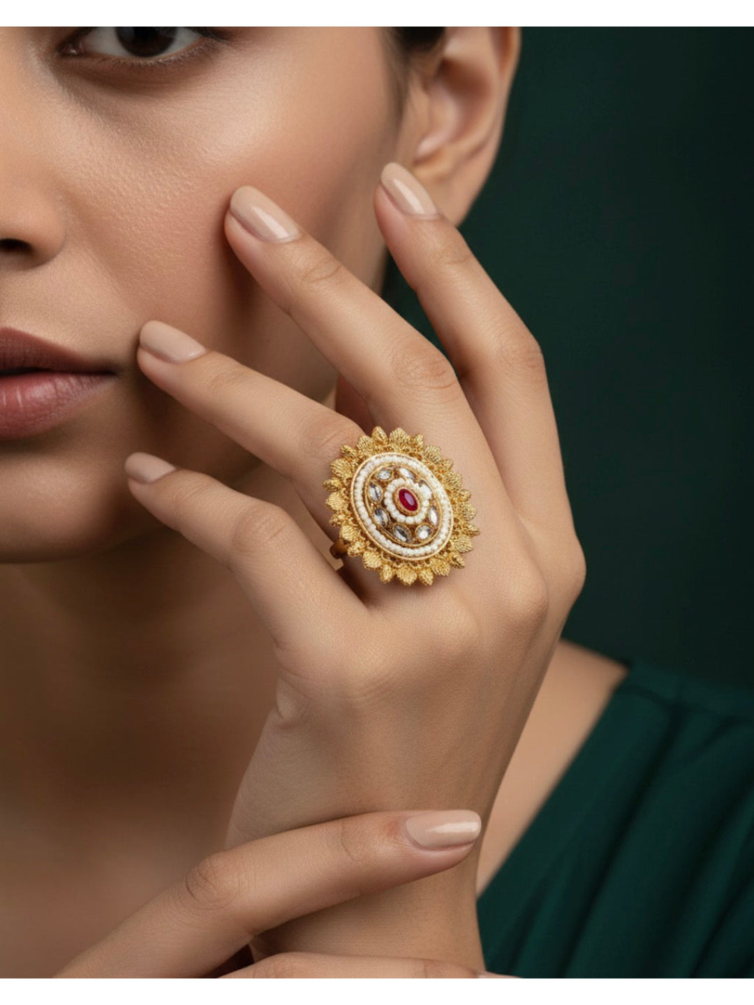 Gold Plated Fancy Ethnic Design Ring