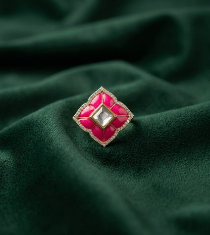 Gold Plated Fancy Beaded Ring