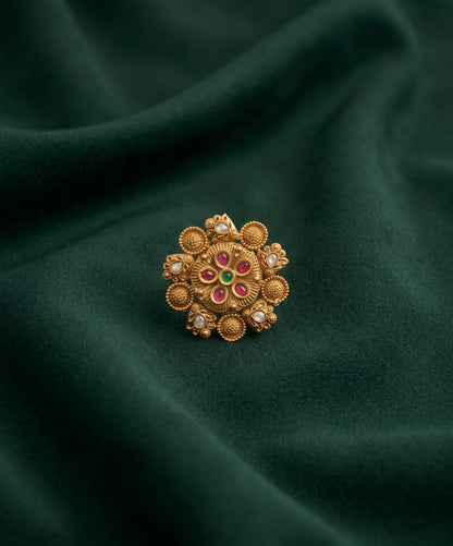 Gold-Toned Traditional Look Ring for Women