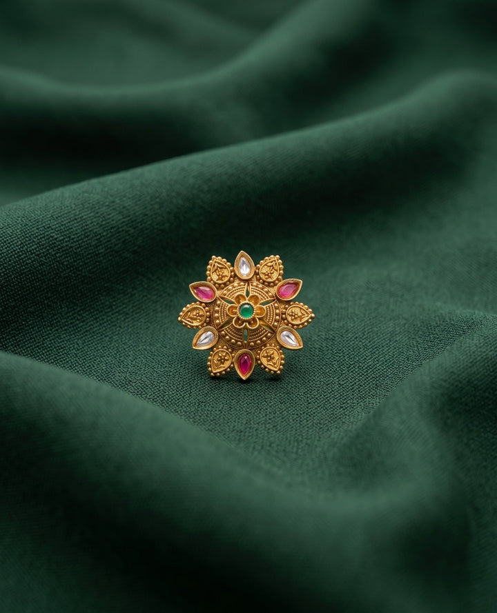Gold-Toned Traditional Look Ring for Women