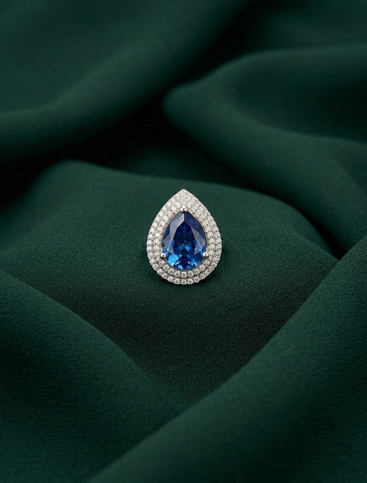 Silver-Plated AD Stone Studded Ring for Women