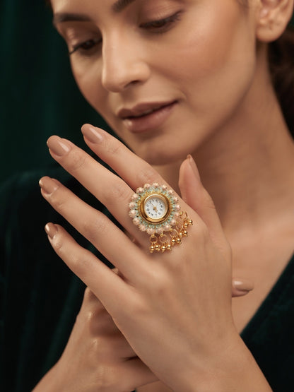 Gold Plated Trendy Watch Ring For Women