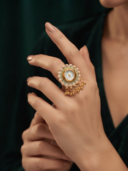 Gold Plated Trendy Watch Ring For Women
