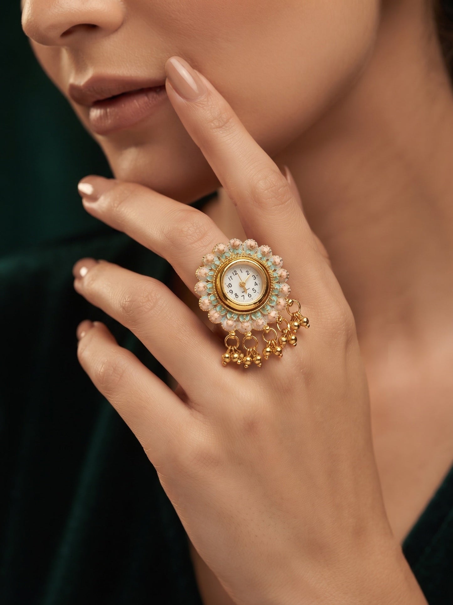 Gold Plated Trendy Watch Ring For Women