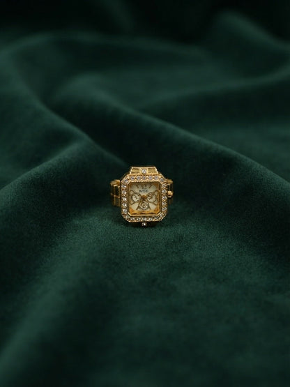 Gold Plated Trendy Watch Ring For Women