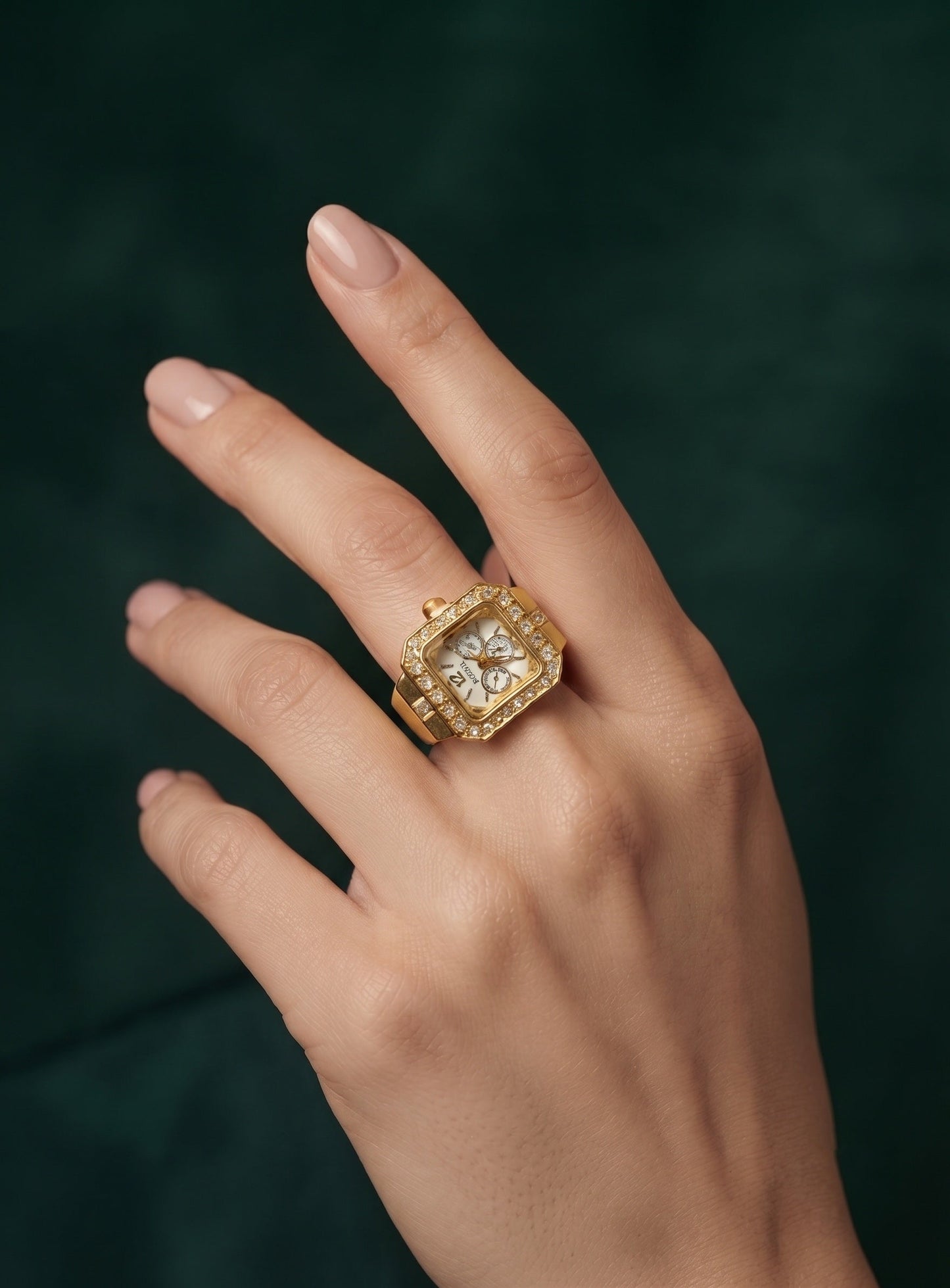 Gold Plated Trendy Watch Ring For Women
