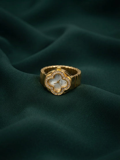 Gold Plated Trendy Watch Ring For Women