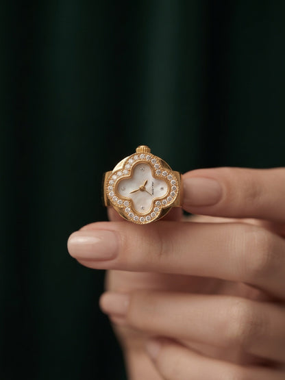 Gold Plated Trendy Watch Ring For Women