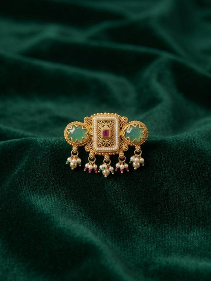 Gold-Plated Kundan Traditional Statement Ring