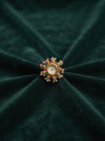 Gold Plated Trendy Watch Ring For Women