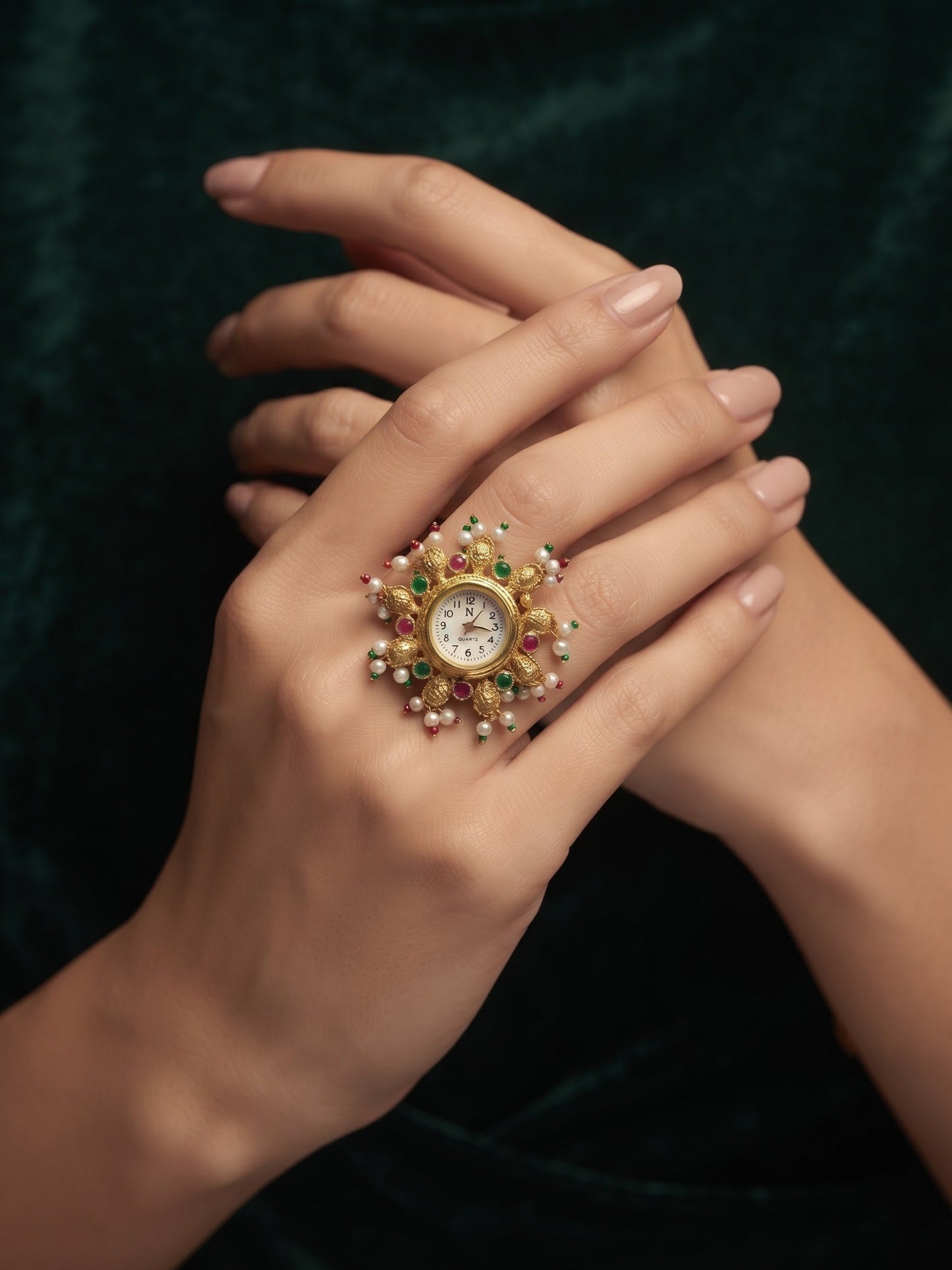 Gold Plated Trendy Watch Ring For Women