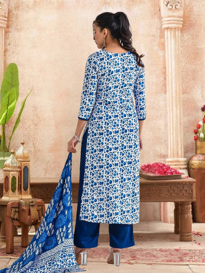 Pink Floral Printed Kurta With Tiered Sharara & Dupatta Set