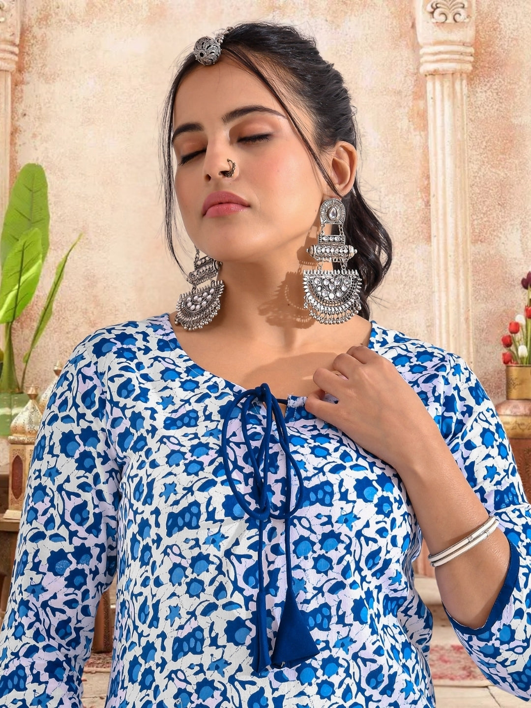 Pink Floral Printed Kurta With Tiered Sharara & Dupatta Set