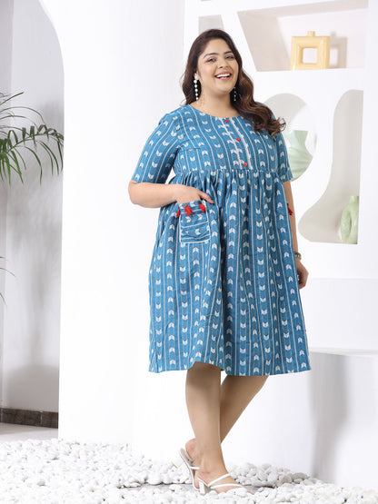 Self Design Cotton Blend Maxi Dress (Pre-Order)