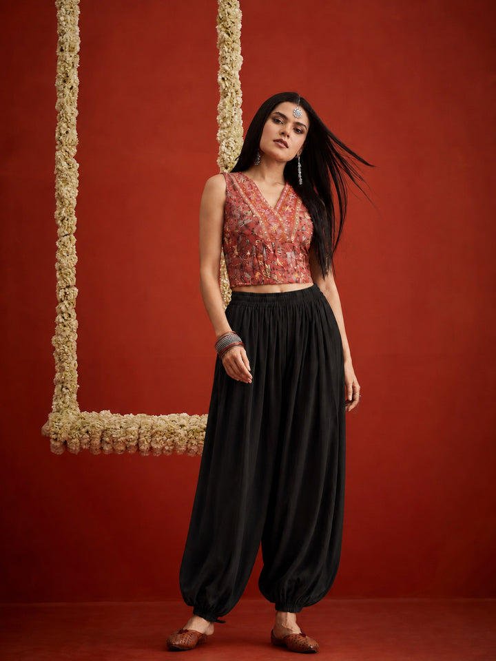 Solid Rayon Balloon Pant