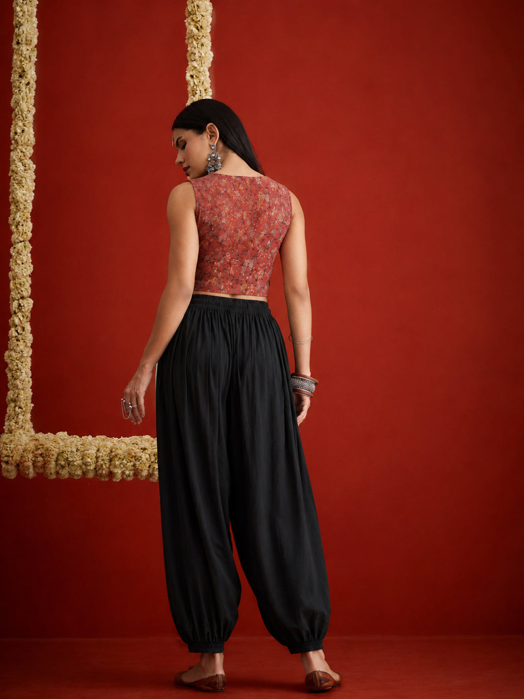 Solid Rayon Balloon Pant