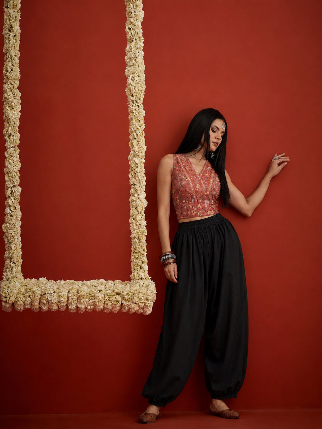 Solid Rayon Balloon Pant